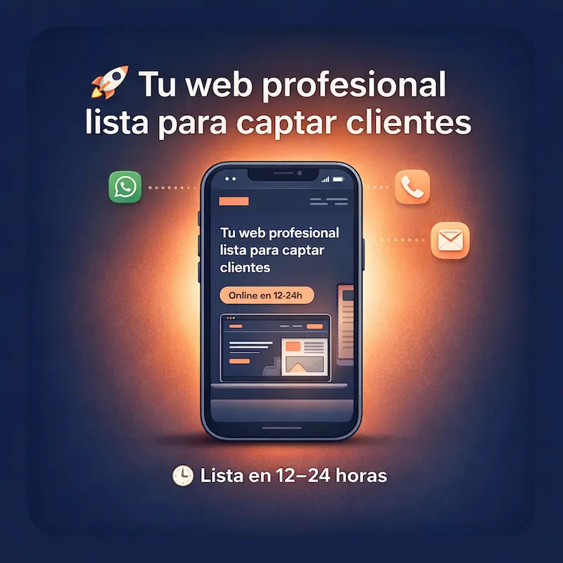 Web profesional para captar clientes – WebExpress99 web profesional para captar clientes desde el móvil con contacto por whatsapp
